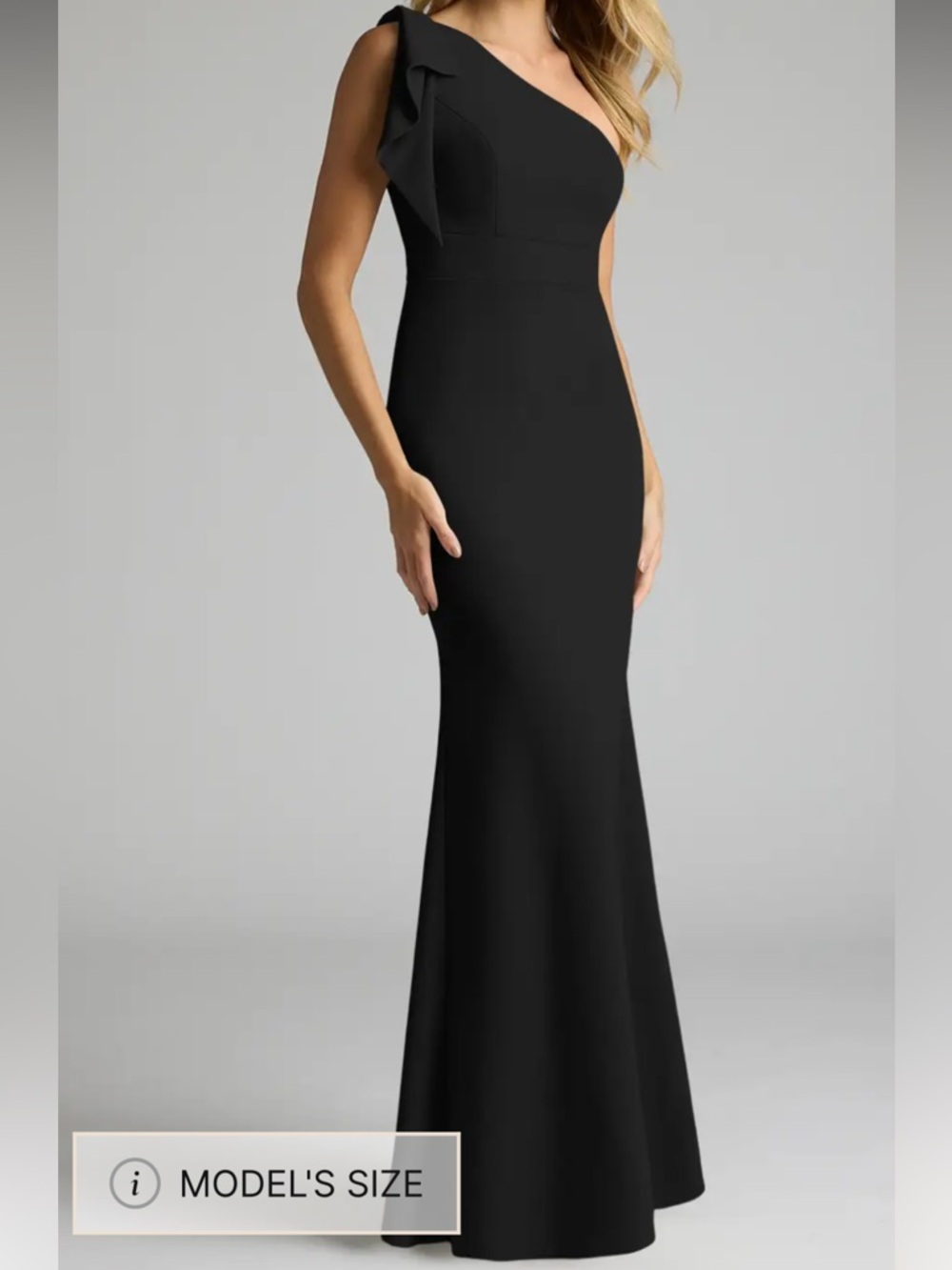 Azazie Black One-Shoulder Evening Gown